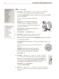 Vocabulary from Classical Roots Student Book B (Grade 8) and Answer Key Set