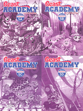 Beast Academy 5th Grade Practice Book Set (5A, 5B, 5C, 5D)