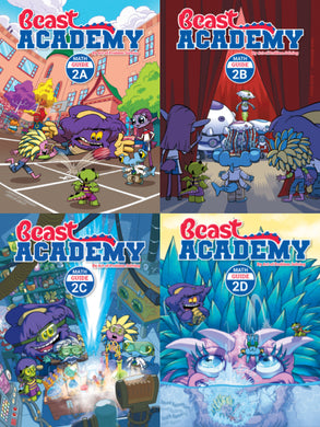 Beast Academy 2nd Grade Guide Book Set (2A, 2B, 2C, 2D)