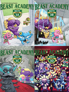 Beast Academy 3rd Grade Guide Book Set (3A, 3B, 3C, 3D)