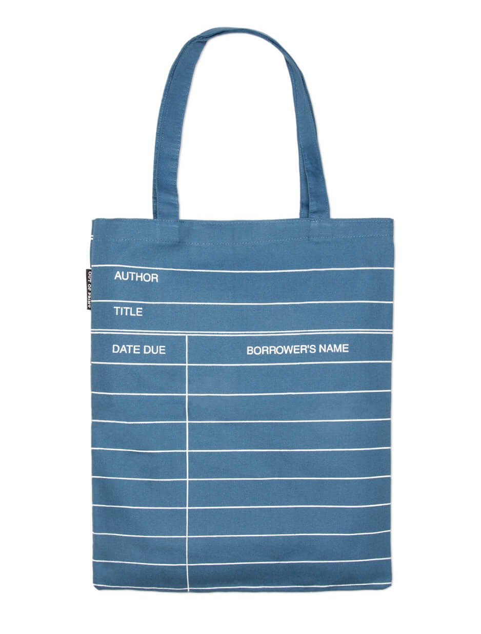 Library Card: Blue Tote Bag