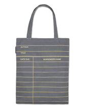 Load image into Gallery viewer, Library Card: Gray Tote Bag