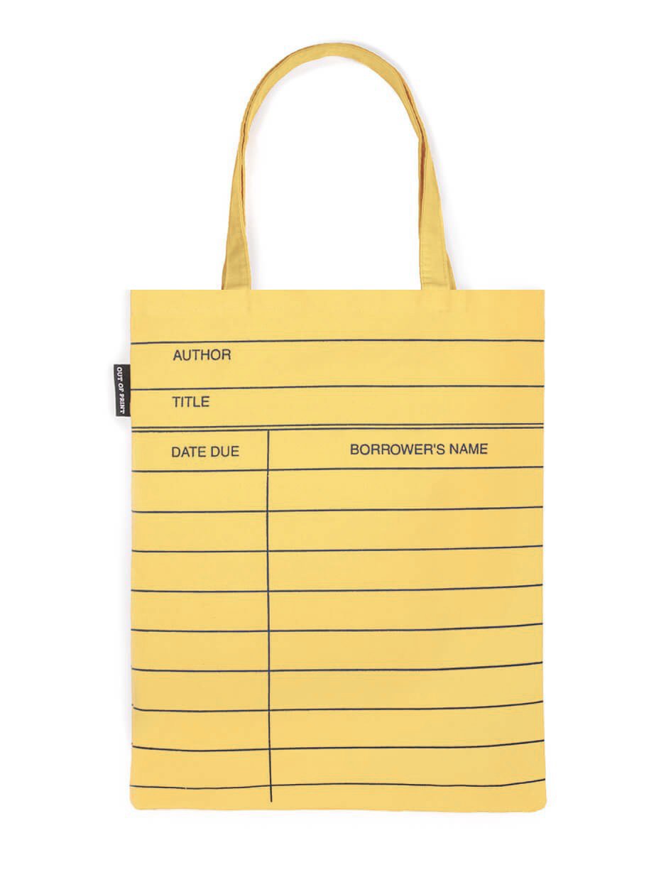 Library Card: Yellow Tote Bag