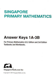 Singapore Math Primary Math US Edition Answer Key Booklet 1A-3B